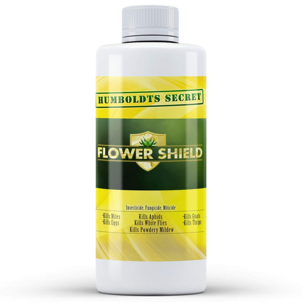 Humboldts Secret Flower Shield | Insecticide, Pesticide, Miticide, Fungicide | Bug Spray for Plants | Spider Mite & Powdery Mildew Control | Indoor & Outdoor | Houseplant & Garden | 8 Ounce