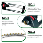 Meekamar Lawn Sprinkler, 18 Brass Nozzles Garden Water Oscillating Sprinkler for Yard Covers up to 3,600 sq.ft, Heavy Weight Base, Built-in Spray Jet Cleaning Needle