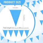 Tatuo 200 Feet Solid Pennant Banners Flags String Triangle Hanging DIY Bunting Flags Party Decorations for Grand Opening Party Banners for Kids Birthday, Shops (Blue)