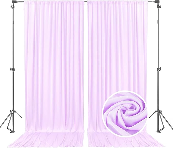 10 x 7 Feet Lavender Backdrop Curtain for Partie, Background Curtains for Photoshoot, Birthday, Wedding, Halloween, Thanksgiving, Christmas, New Year Party Decorations 5Ft x 7Ft, 2 Panels