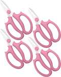 Pink Flower Scissors, Thickened Stainless Steel Floral Pruning Snips – Sharp Garden Clippers for Fresh Flowers, Flower Arrangement Supplies, DIY Floral Cutting Scissor (4 PCS Pink)