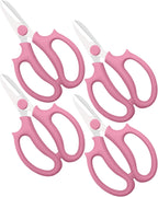 Pink Flower Scissors, Thickened Stainless Steel Floral Pruning Snips – Sharp Garden Clippers for Fresh Flowers, Flower Arrangement Supplies, DIY Floral Cutting Scissor (4 PCS Pink)