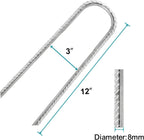 Eurmax USA Strong Trampoline Anchor Stake High Wind, Ground Anchors Heavy Duty, Tent Stakes,Trampoline Accessories, Swing Set Anchors, Ground Stakes, Pack of 8(Silver)
