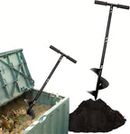 Compost Turning Tool Compost Stirring Tool,Compost Turning Bar 33.4inch,Manual Compost Aerator Tool Turner & Mixing Tool for Outdoor Compost Bin,Composting Accessories (Black-33.4IN)