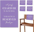 Reserved Seating Chair Signs, This Row Is Reserved Pew Cloths Seating Placeholder for Church Pews, Purple Wedding Decorations for Reception Parties Celebrations Event (Purple, 4 PCS)