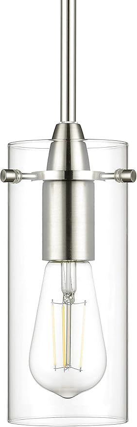 Brushed Nickel Pendant Lights Kitchen Island - Small Clear Glass Pendant Light Fixture