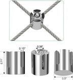 20 Pack Wall Trellis Wire Clamps & Cross Cable Clamps, T316 Stainless Steel Heavy Duty (0.5" OD) for 1/8" Rope, No Drilling Wire Trellis Kit for Outdoor Climbing Plants & Fence