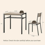 Gizoon Dining Table Set for 2, 3 Piece Kitchen Table with 2 Chairs for Small Space, Apartment, Kitchen, Dining Room, Space-Saving