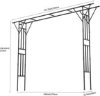 Flat Top Garden Arch Trellis 11FT x 9FT, Super Large Arbor Trellis for Climbing Plants Outdoor 141.7in x 108in x 19.7in, Metal Garden Frame for Backyard, Lawn, Archway, Wedding Decoration, Patio Black