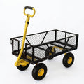  Heavy Duty Steel Garden Cart, 950 LBS Load Capacity Garden Wagon with 10 inch Tire and 180° Rotating Handle Attach to ATV or Tractor Blac