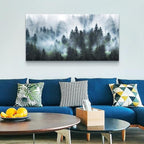Wapluam Large Canvas Wall Art For Living Room Wall Decor For Office Bedroom Wall Decoration Foggy Forest Landscape Wall Pictures Framed Canvas Prints Artwork Modern Wall Painting Home Decor 30"X60"