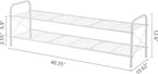 Hoctieon 2 Tier Shoe Rack for Closet, Durable Mesh Style Shoe Rack, Entryway Shoe Shelf, Shoe Storage Organizer for Hallway, Bedroom, Living Room, Wardrobe, White