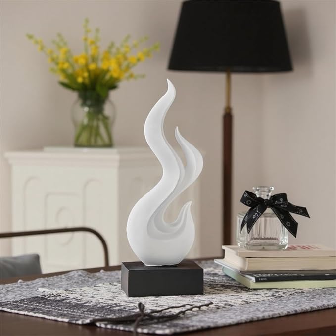 AWNR Abstract Art Deco Decor Statues for Home,Shelves,Table,Living Room, Dining Room,Modern Sculpture Decoraciones of Homes for Sale (White)