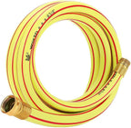 Solution4Patio Yellow Garden Hose 3/4 in. x 25 ft. -Heavy Duty Durable Flexible Lightweight Water Pipe-Brass Aluminum Ends for Household & Commercial Use -Kink Free, No Leaking, Male/Female Fittings