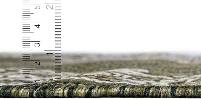 Unique Loom Outdoor Traditional Collection Area Rug - Antique (2' x 8' Runner Green/Ivory)