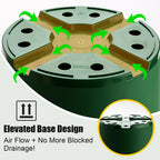 5 Gallon 12 Inch Plastic Nursery Pots, Plant Containers with Drainage Holes, Round Sturdy Garden Planters for Indoor/Outdoor Greenery, Gardening Gifts for Women (5-Pack, Green)
