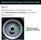 Flat Free 4.10/3.50-4 Tire with 1/2 Axle Bore, 3-4” Center Hub 10 inch Solid Tire Replacement for Hand Truck/Wagon/Garden Cart/Wheelbarrow/Dolly(Set of 2)