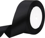 Black Solid Satin Ribbon 1-1/2 Inch 25 Yards Solid Polyester Fabric Ribbon for Gift Wrapping Wedding Christmas Baby Shower Birthday Party Decoration Handmade Immortal Flower Craft