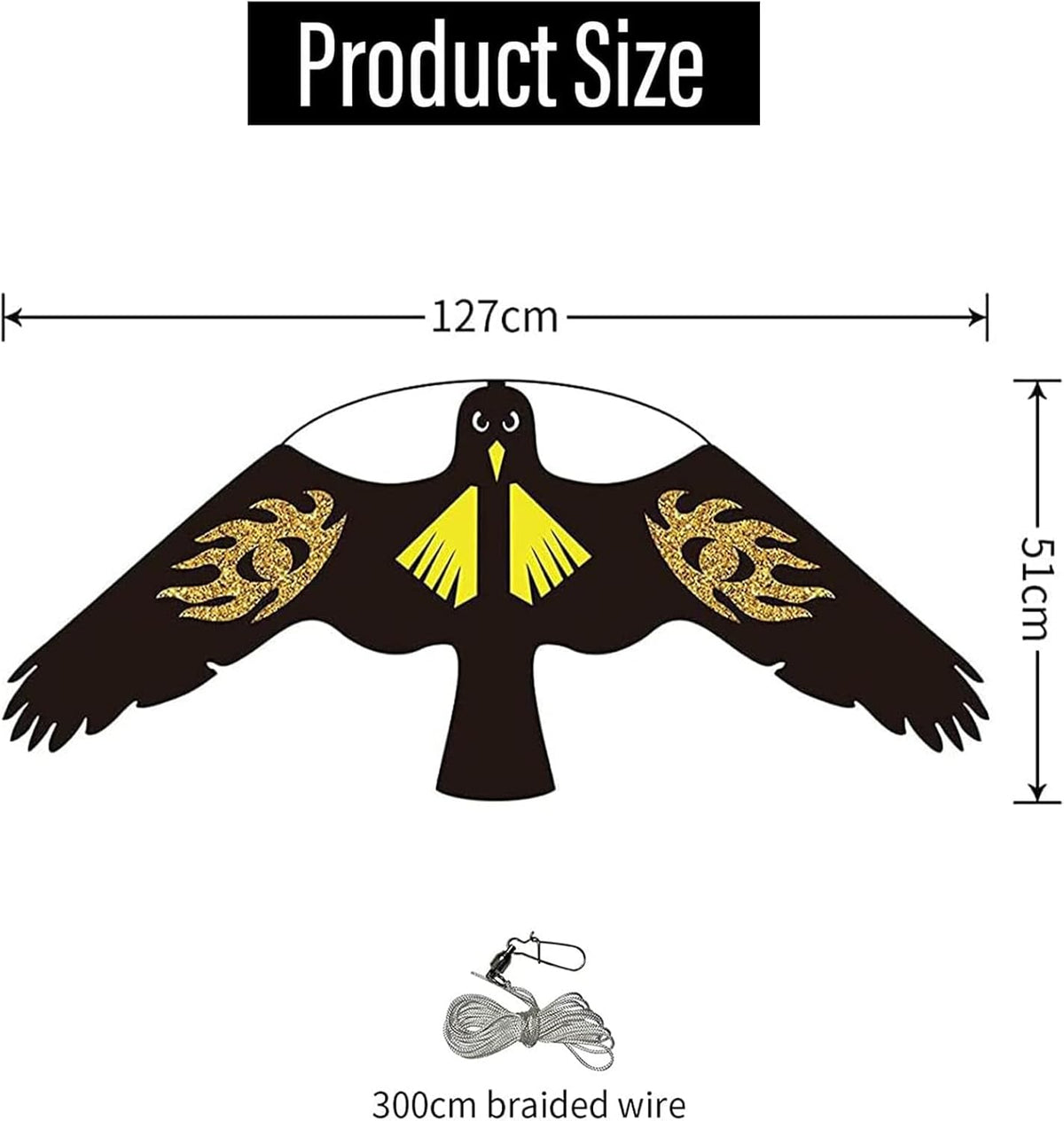 Bird Hawk Flying Kite for Crops Farm Protector Bird Scarer Flying Kites Without Pole - Style E Kite