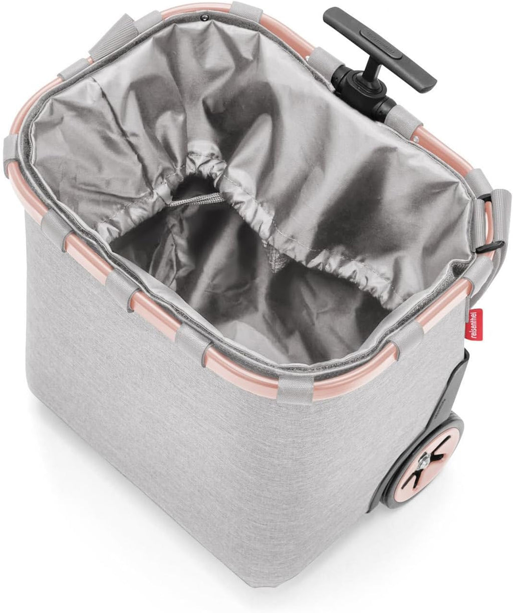 reisenthel carrycruiser Twist Sky Rose - Portable Shopping Trolley with Sturdy Aluminum Frame, Shoulder Strap and Removable mesh Inner Bag -Water-Repellent
