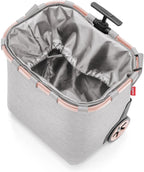reisenthel carrycruiser Twist Sky Rose - Portable Shopping Trolley with Sturdy Aluminum Frame, Shoulder Strap and Removable mesh Inner Bag -Water-Repellent
