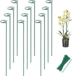 Joyhalo 12 Pack Plant Support Stakes 24 Inch, Plant Stakes, Flower Stakes with 24 Twist Ties, Garden Sticks for Plants Iris, Dahlia, Gladiolus, Amaryllis, Rose, Sunflower, Tomato, Sapling Etc