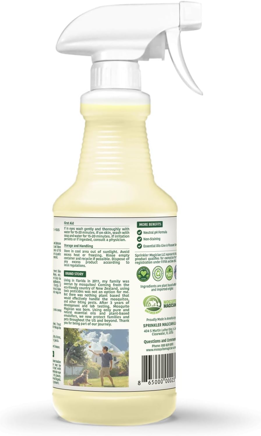 Mosquito Magician Indoor Pest Spray – Design for Indoor Use to Neutralize Spiders, Roaches, Ants & Flies with Plant-Sourced Essential Oils, Efficient Ready to Use Home Pest Spray – Cedarwood, 16 OZ