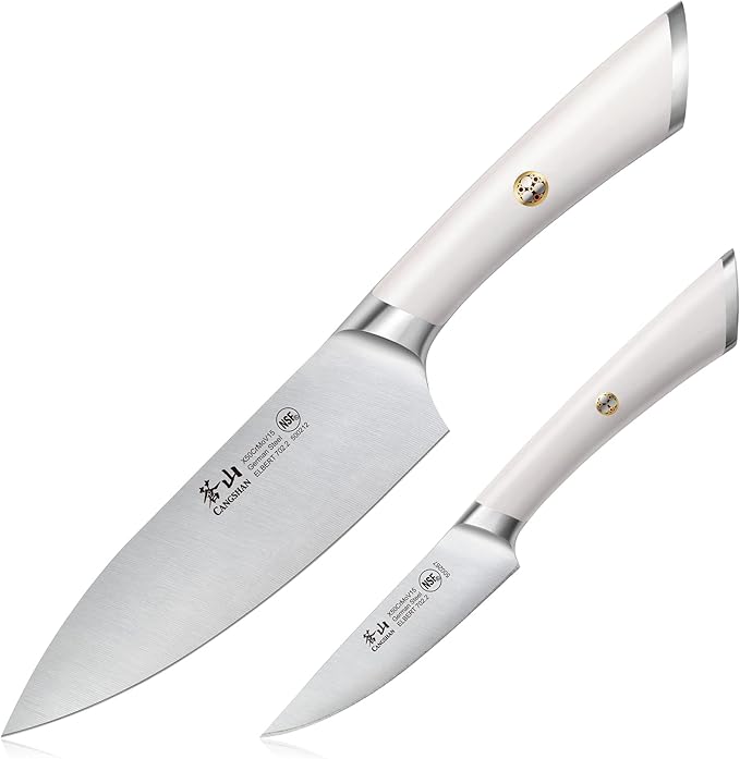 Cangshan ELBERT Series German Steel Forged Starter Knife Sets (White, 2-Piece)