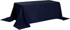 Rectangle Tablecloth 90x156 inch Washable Polyester Fabric Table Cloth for Wedding Party Dining Banquet Decoration（90x156, Navy）
