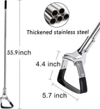Garden Hoe for Weeding Long Handle Hula Hoe Stirrup Hoe Garden Tool Stainless Steel Poles Adjustable Long Handle Weeding Hoe, 55.9 INCH