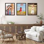 KTKDE A1 Poster Frame 23.4x33.1 Walnut Woodgrain, Vertical & Horizontal Wall Hanging Large Picture Frame for Photos, Posters & Art Prints Perfect for best gifts and Home Decor