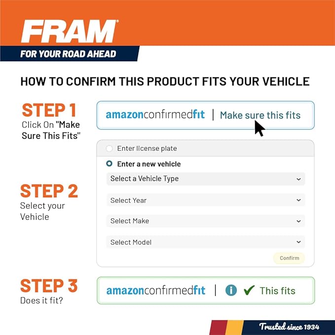 FRAM Extra Guard Rectangular Panel Engine Air Filter Replacement, Easy Install w/Advanced Engine Protection and Optimal Performance, CA12057
