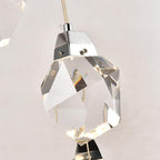 Modern Dimmable Pendant Light Fixtures, Single Crystal Hanging Lamp, Small Round Chrome Chandelier for Dining Room Living Room Bedroom Bathroom Kitchen Island (Round 1-Light)