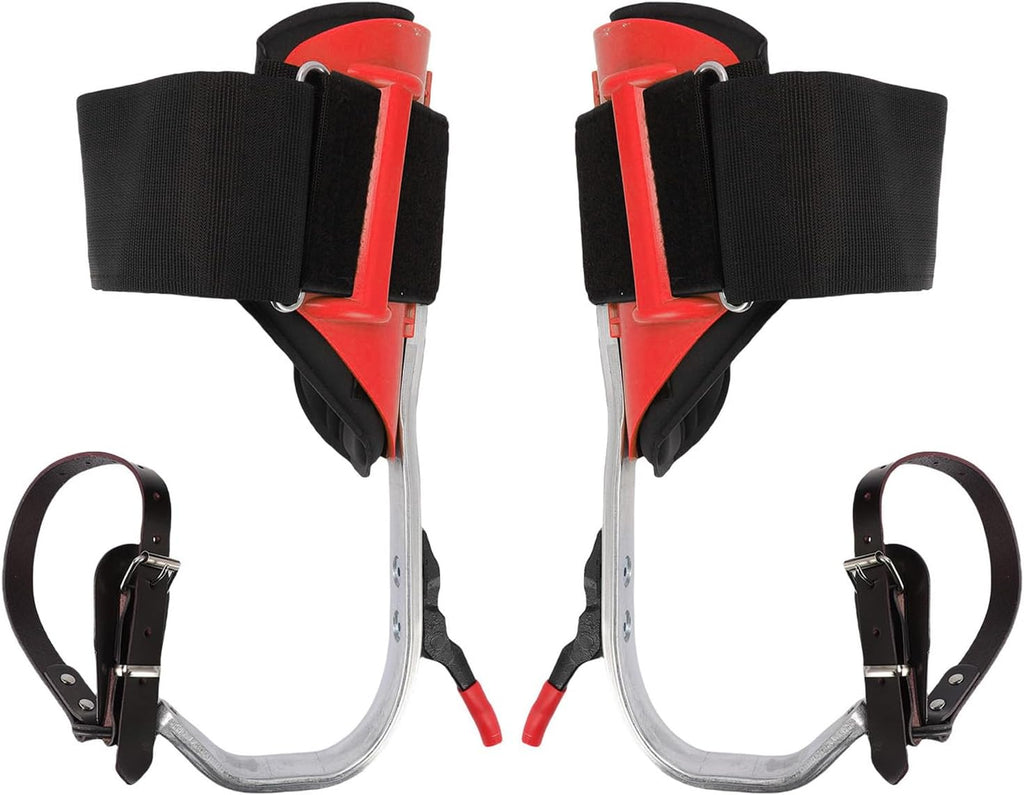 Tree Climbing Spikes Kit Aluminum Alloy Adjustable Tree Climbing Equipment with Anti Slip Pedal for Gardening Fruit Picking