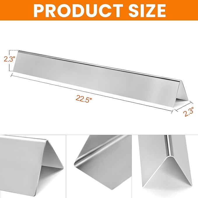 GGC 22.5" Flavorizer Bars for Weber 7536, 7537, Spirit 300 Series, E-310, E-320, S-310, S-320 Grills with Side-Controls, Spirit 700, Genesis Silver B/C, Gold B/C, Weber 900(5-Pack)(22.5"x2.3"x2.3")