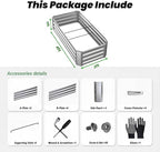 2Packs 4x2x1 FT Galvanized Raised Garden Beds Outdoor, Planter Raised Beds for Gardening, Vegetables, Flowers, Metal Garden Box, Deep Plant Flower pots Outdoor