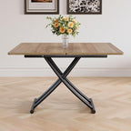 4 in 1 Folding Dining Table with Adjustable Lift Top & Wheels, Multi-Function Coffee Table to Dining Table for Apartments, Kitchens, Living Rooms, Scratch-Resistant & Easy Assembly