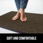 GORILLA GRIP Traffic Guard Door Mat, 72x48, Heavy Duty Welcome Mats, Commercial Office Space Doormat, Waterproof, Fade Resistant, Strong Rubber Backing, Low Profile, Shoe and Boot Scraper, Brown