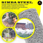 Chicken Wire 12 in x 100 FT x 2” Mesh x 20GA | Poultry Wire Netting | Hot Dipped Galvanised | Hexagonal Galvanized Mesh for Chicken Coop, Rabbit Cage, Fence Barrier PM12x100x2