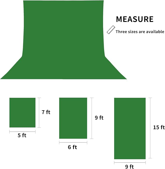ISSUNTEX 9X15 ft Background Muslin Backdrop, Photo Studio, Collapsible High Density Screen for Video Photography and Television-Blue/Green