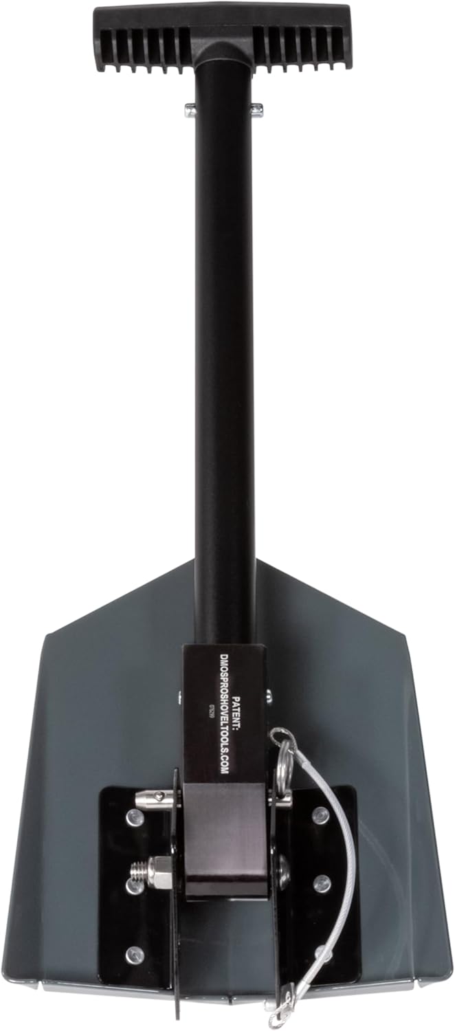 DMOS Delta Shovel - Collapsible Heavy-Duty Steel Folding Shovel for Camping, Overlanding, Survival, Military, Hunting, & Off-Road Use - Agate Grey - Compact