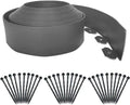 Landscape Edging 33ft,Garden Borders Edging [Extra Tall 4IN ] with 30pcs Spikes,Lawn Edging Kit Flexible Mini Plastic Fence for Grass Yard Flower Bed -Grey