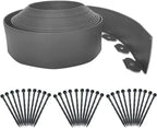 Landscape Edging 33ft,Garden Borders Edging [Extra Tall 4IN ] with 30pcs Spikes,Lawn Edging Kit Flexible Mini Plastic Fence for Grass Yard Flower Bed -Grey