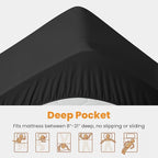 MATBEBY California King Mattress Pad - Cooling Breathable Mattress Topper, Quilted Fitted Mattress Protector, Pillow Top Mattress Cover with 8-21" Deep Pocket, Soft, Machine Washable, Black, Cal King