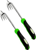 Garden Guru Root Weeder Tool with Ergonomic Handle - Stainless Steel Weed Puller for Planting, Weeding, Flower and Vegetable Care in Lawn Garden Yard | Rust Resistant (2 Pack)