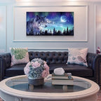 MHARTK66 Canvas Wall Art For Living Room Large Decor Paintings Bedroom Modern Family Decorations Office Abstract Aurora Scenery Wolf Pictures Artwork Posters Home Decoration