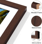 Vittanly 8x14 Picture Frames Collage, Displays 3Pcs 4x6 Pictures with Mat, Collage Picture Frame for Horizontal or Vertical Display, Brown, 1 Pack