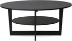 Furinno Oval Coffee Table, Walnut