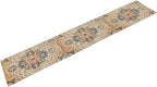 Bohemia Orange Table Runner, Rustic Farmhouse Vintage Geometric Floral Print Table Cover for Home Kitchen Dining Table Party Decor, 13x108inch