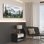 Wapluam Large Canvas Wall Decor For Living Room Bedroom - Modern Office Wall Art - Stretched And Framed Abstract Mountain Landscape Wall Painting Pictures Ready To Hang Home ArtWorks